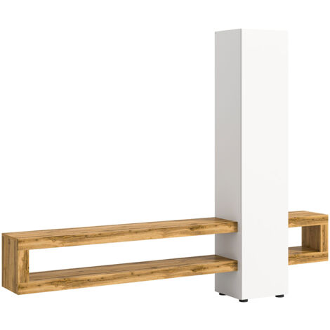 Loft Regalsystem 1 Tür 2 Fächer weiß.