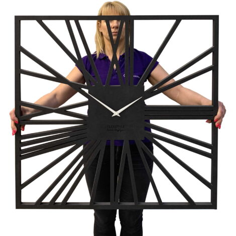 LOFT SQUARE Wanduhr 80 cm schwarz