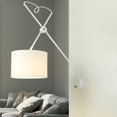 Loft Wandleuchte mit Schalter VIPER flexibel in Weiß - Weiß