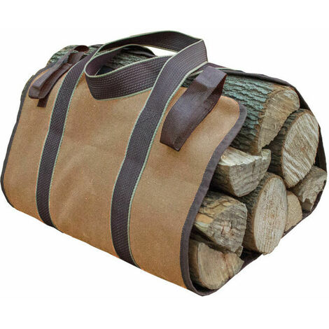 Log Basket and Log Bag Firewood Log Holder Canvas Fireplace Wood Carry Bag Extra Large Firewood Holder Indoor Firewood Baskets for Camping