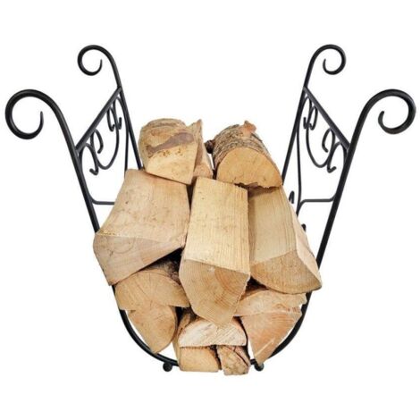 Log Holder Scrolled Scooped Shape Steel Rack Garden Pride
