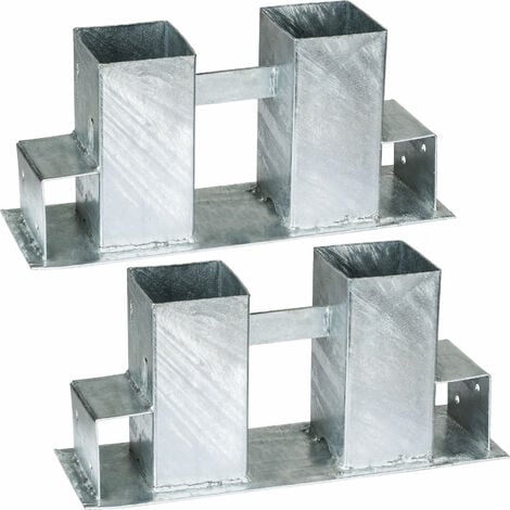 TECTAKE Log Holder Set of 2 - brackets, galvanised, for indoor and outdoor use - lumbar brackets, indoor log storage, firewood storage