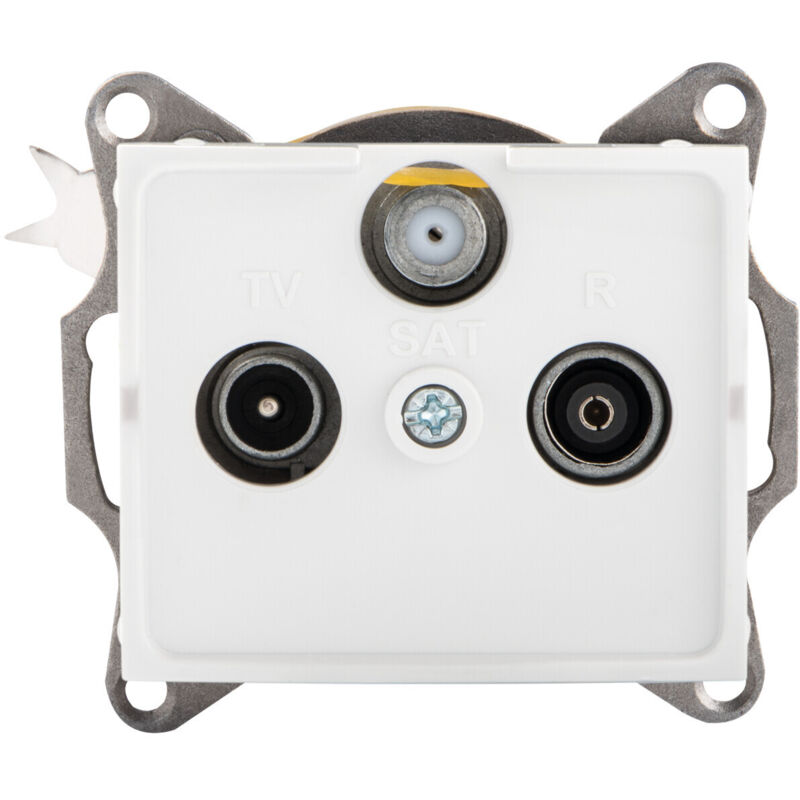 Prise tv-r-sat de Passage Encastrable logi Blanc