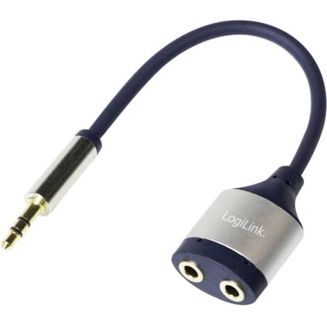 LogiLink CA1100 Jack Audio Adattatore [1x Spina jack da 3.5 mm - 2x Presa jack da 3.5 mm] Nero