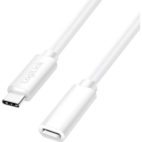 LogiLink Câble USB-C USB 2.0 USB-C® mâle, USB-C® femelle 1.00 m blanc CU0220