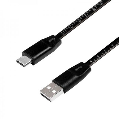 Logilink Cavo SuperSpeed USB-C Maschio/USB-A Maschio con Misuratore 1m Nero