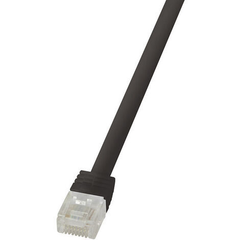 LogiLink CF2053U RJ45 Patchkabel CAT 6 U/UTP 2.00 m Schwarz hochflexibel 1 St.