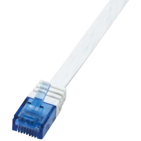 LogiLink CF2071U RJ45 Netzwerkkabel, Patchkabel CAT 6 U/UTP 5.00 m Weiß hochflexibel 1 St.
