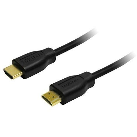 LogiLink CH0036- Cavo HDMI ad alta velocità con Ethernet (v1.4, 2X 19-Pin maschio, connettore dorato, nero, 1,5 m) Nero