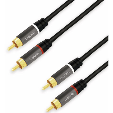 LOGILINK Cinchkabel CA1207, 5 m, 2x2 Cinchstecker, schwarz