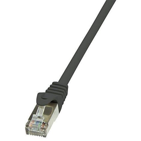 LogiLink CP1023S RJ45 Patchkabel CAT 5e F/UTP 0.50 m Schwarz mit Rastnasenschutz 1 St.