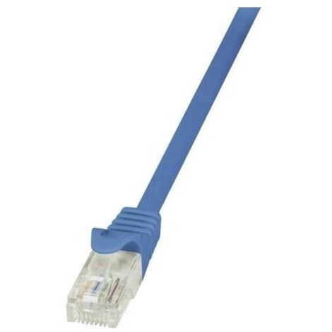LogiLink  CP2016U RJ45 Cavo di rete, cavo patch CAT 6 U/UTP 0.25 m Blu con protezione 1 pz.
