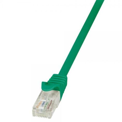 LogiLink  CP2025U RJ45 Cavo di rete, cavo patch CAT 6 U/UTP 0.50 m Verde con protezione 1 pz.
