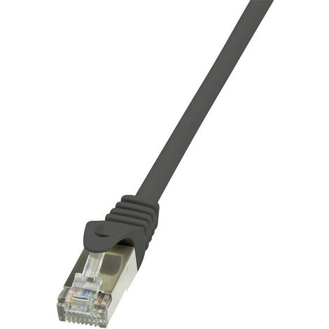 LogiLink CP2033S RJ45 Netzwerkkabel, Patchkabel CAT 6 F/UTP 1.00 m Schwarz mit Rastnasenschutz 1 St.