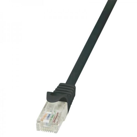 LogiLink  CP2033U RJ45 Cavo di rete, cavo patch CAT 6 U/UTP 1.00 m Nero con protezione 1 pz.