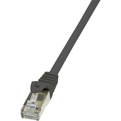 LogiLink CP2053S RJ45 Netzwerkkabel, Patchkabel CAT 6 F/UTP 2.00 m Schwarz mit Rastnasenschutz 1 St.