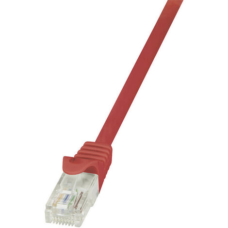 LogiLink CP2054U RJ45 Patchkabel CAT 6 U/UTP 2.00 m Rot mit Rastnasenschutz 1 St.