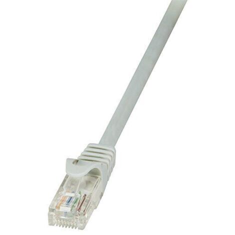 LogiLink CP2072U RJ45 Netzwerkkabel, Patchkabel CAT 6 U/UTP 5.00 m Grau mit Rastnasenschutz 1 St.