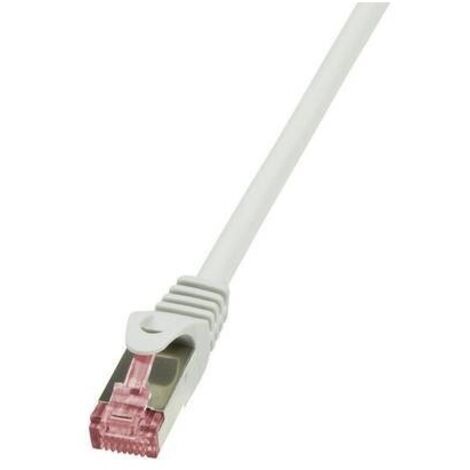 LogiLink CQ2012S RJ45 Cavo di rete, cavo patch CAT 6 S/FTP 0.25 m Grigio Ritardante di fiamma, con protezione 1 pz.