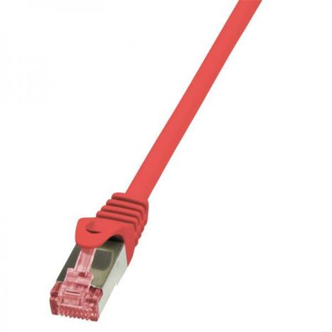 LogiLink  CQ2054S RJ45 Cavo di rete, cavo patch CAT 6 S/FTP 2.00 m Rosso Ritardante di fiamma, con protezione 1 pz.