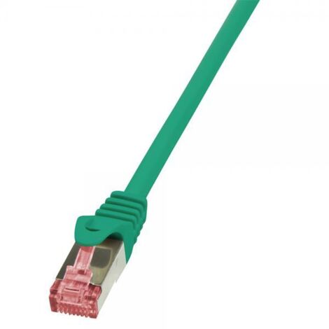 LogiLink  CQ2065S RJ45 Cavo di rete, cavo patch CAT 6 S/FTP 3.00 m Verde Ritardante di fiamma, con protezione 1 pz.