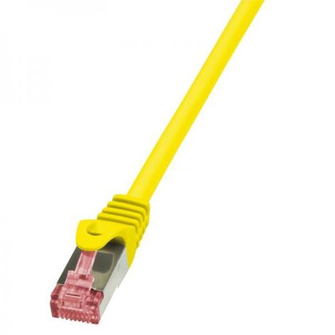 LogiLink  CQ2067S RJ45 Cavo di rete, cavo patch CAT 6 S/FTP 3.00 m Giallo Ritardante di fiamma, con protezione 1 pz.
