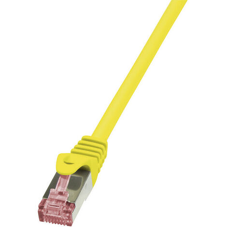 LogiLink CQ2067S RJ45 Netzwerkkabel, Patchkabel CAT 6 S/FTP 3.00 m Gelb Flammwidrig, mit Rastnasensc