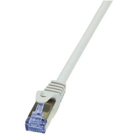 LogiLink  CQ3022S RJ45 Cavo di rete, cavo patch CAT 6A S/FTP 0.50 m Grigio Ritardante di fiamma, con protezione 1 pz.
