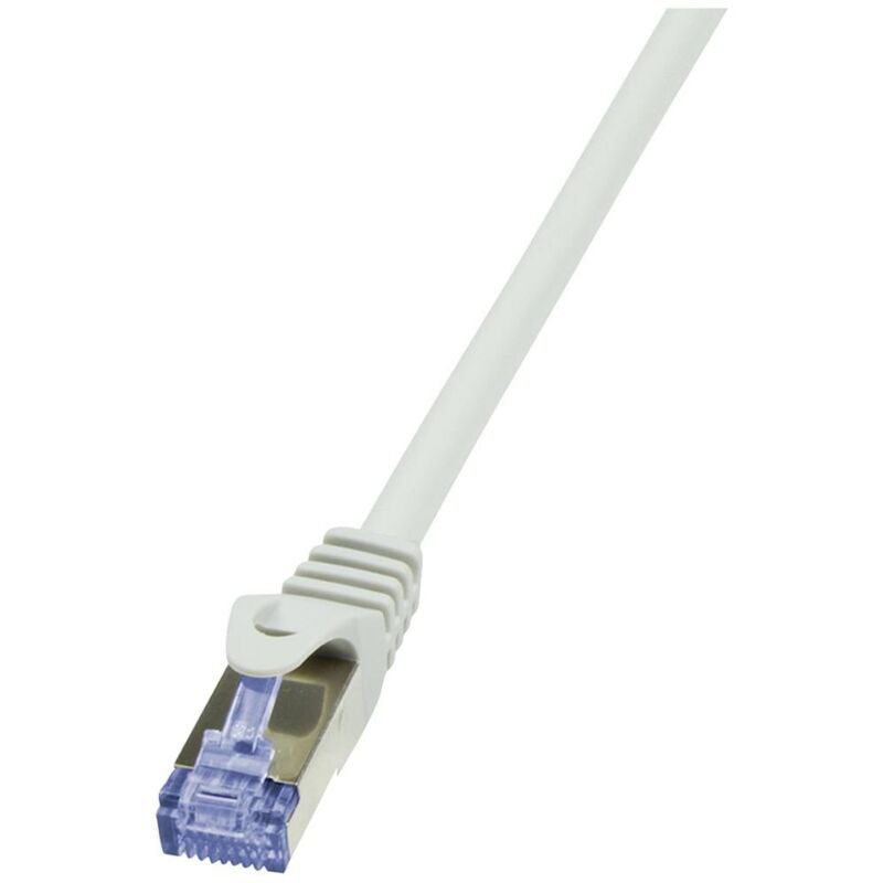Logilink - CQ3122S RJ45 Câble réseau, câble patch cat 6a s/ftp 30 m gris avec cliquet d'encastrement, ignifuge, blindage