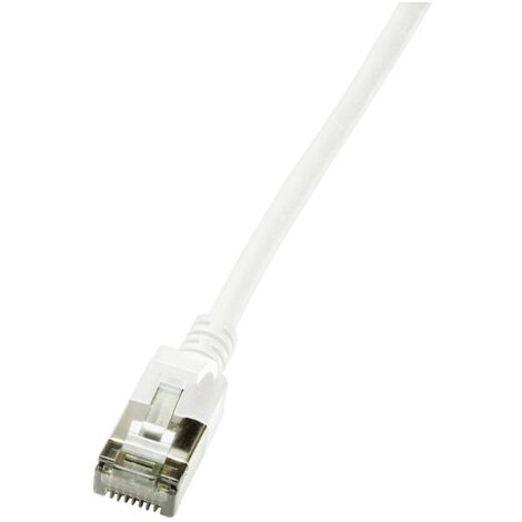 LogiLink CQ9061S RJ45 Câble réseau, câble patch CAT 6a U/FTP 3.00 m blanc extrêmement fin, ignifuge, flexible, feuille
