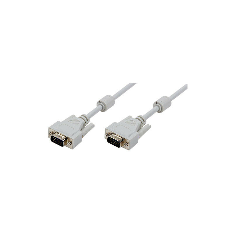 

CV0034 - Cable VGA (2x macho, shielded, 2x Ferrit Core, 1.8 m) Gris/Beige - Logilink