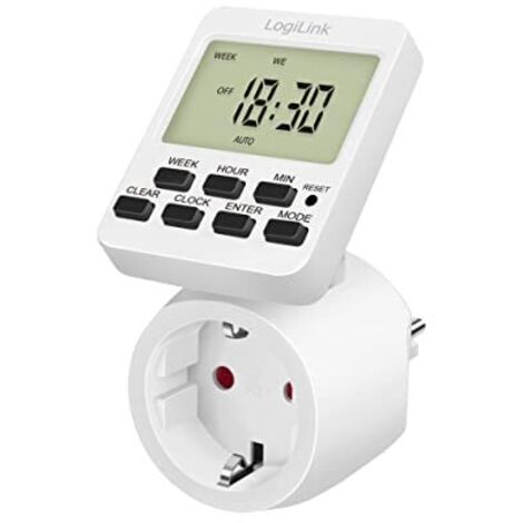 LogiLink ET0014 contador eléctrico Blanco Programador eléctrico diario/semanal