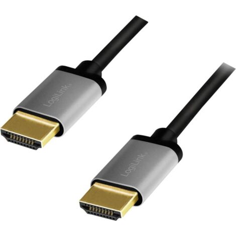 LogiLink HDMI AV Cavo [1x Spina HDMI - 1x Spina HDMI] 3 m Nero - Grigio