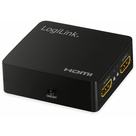 LogiLink HDMI-Splitter HD0032, 1x2-Port, 4K/60 Hz, Downscaler, klein