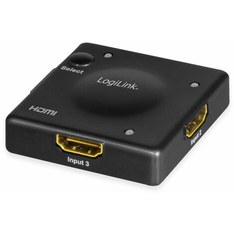 LogiLink HDMI-Switch HD0041, 3x1-Port, 1080p/60 Hz, Mini