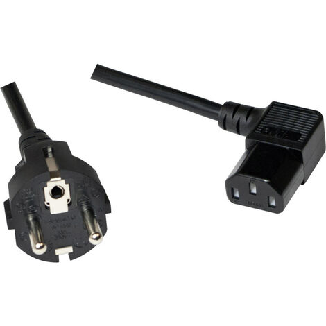 LogiLink Kaltgeräte Anschlusskabel [1x Schutzkontakt-Stecker - 1x Kaltgeräte-Buchse C13] 2.00 m Schw