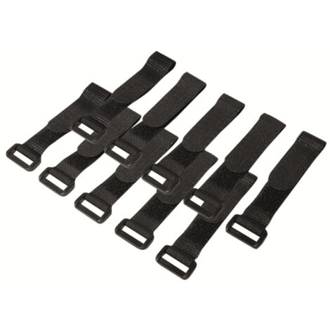 LOGILINK Klett-Kabelbinder KAB0056, 150x20 mm, schwarz, 10 Stück