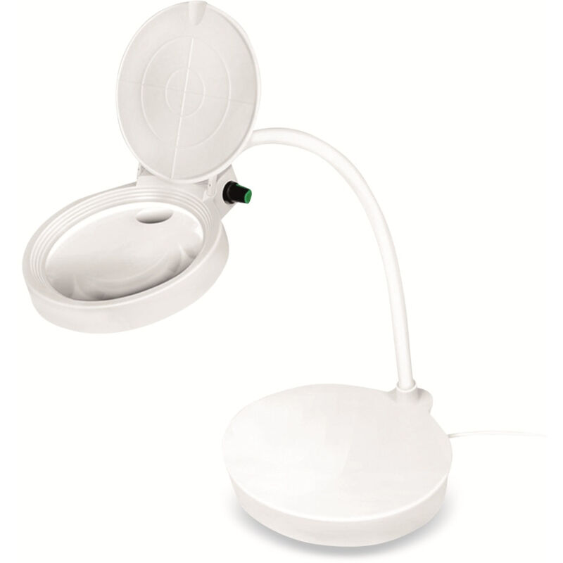 Logilink Lampe Loupe Sur Pied Pour Bureau, 8 & 36 Dioptries, Intensité Variable, Petite Taille Wz0067