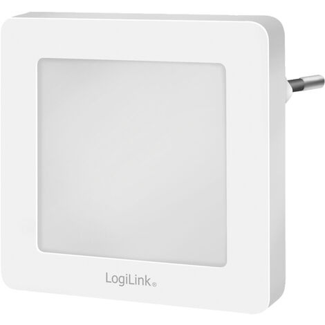 LogiLink LED013 LED013 LED-Nachtlicht mit Dämmerungssensor   Quadratisch  LED Warmweiß Weiß