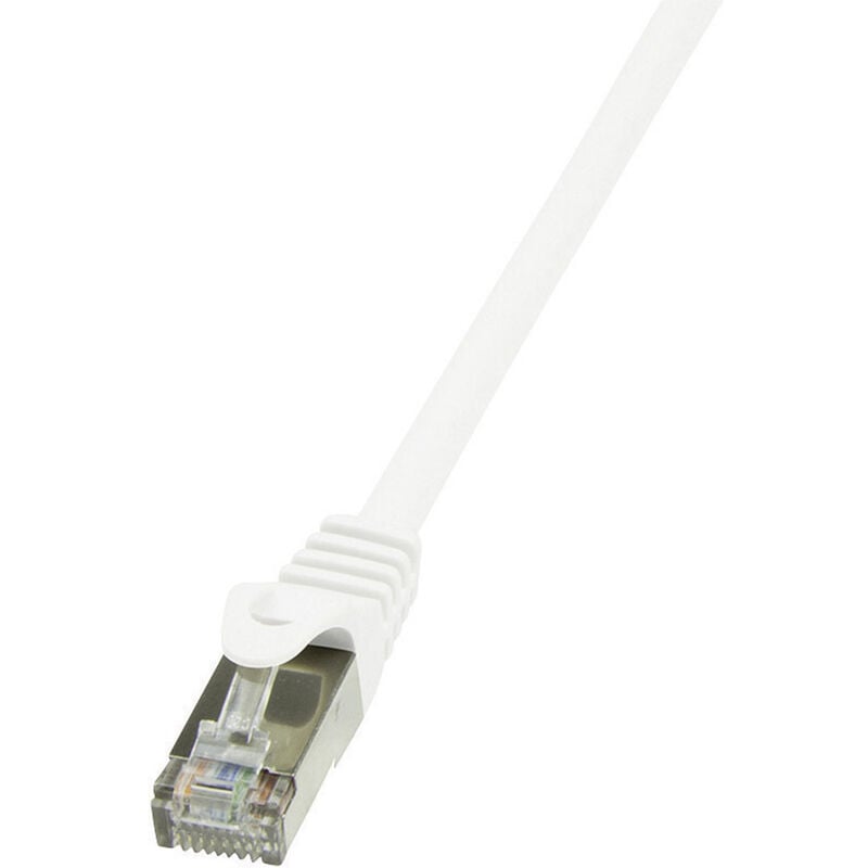 CP2031S RJ45 Netzwerkkabel, Patchkabel cat 6 f/utp 1.00 m Weiß mit Rastnasenschutz 1 St. - Logilink