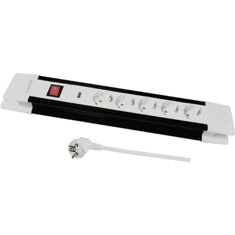 LogiLink LPS211 Multipresa con interruttore Nero, Bianco Schuko 1 pz.