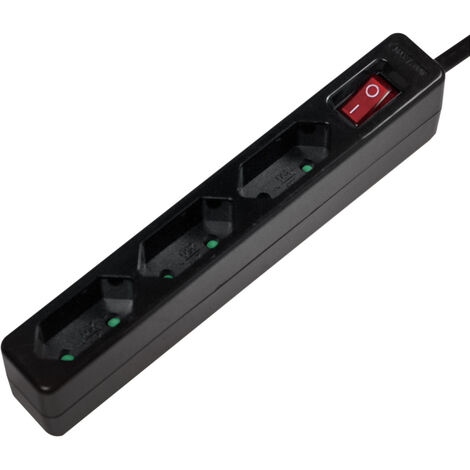LogiLink LPS230B Steckdosenleiste mit Schalter 3fach Schwarz Konturenstecker 1 St.