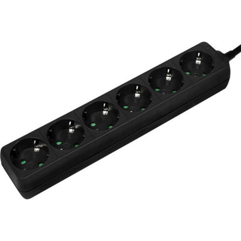 Logilink LPS238B Regleta 6 tomas 1,5 m Negro