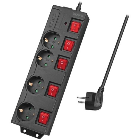LOGILINK LPS251 MULTIPRISE 1,5 M 4 SORTIE(S) CA INTÉRIEURE NOIR