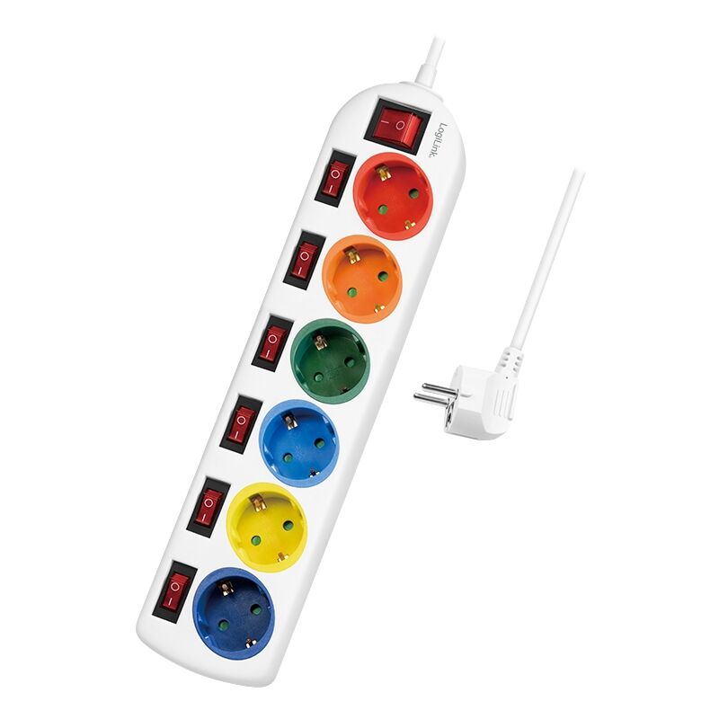 LPS259 multiprise 1,5 m 6 sortie(s) ca intérieure blanc - Logilink