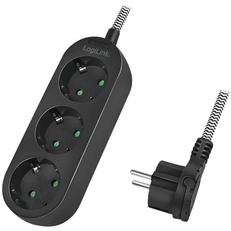 LOGILINK LPS261 FUENTE DE ALIMENTACIÓN 1,5 M 3 TOMA(S) DE CA INTERIOR NEGRO, BLANCO