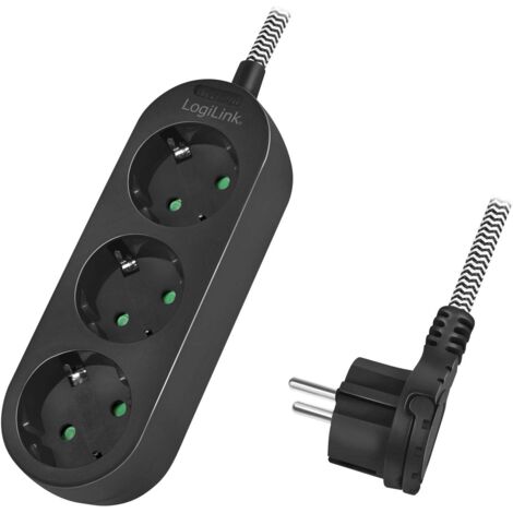 LOGILINK LPS261 MULTIPRISE 1,5 M 3 SORTIE(S) CA INTÉRIEURE NOIR, BLANC