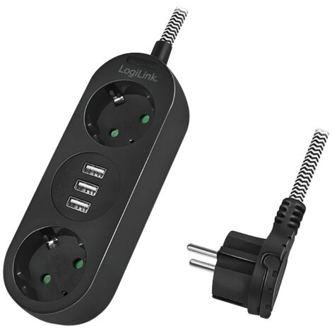 LOGILINK LPS262U MULTI-SOCKET 1.5 M 2 TOMA(S) DE CA INTERIOR NEGRO