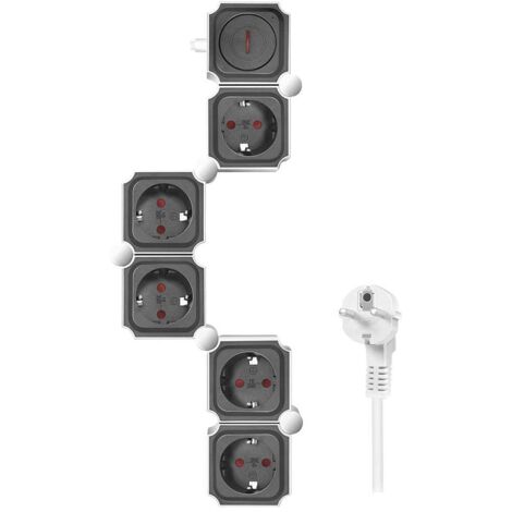 LogiLink LPS277 multipresa nera e bianca 1,5 metri