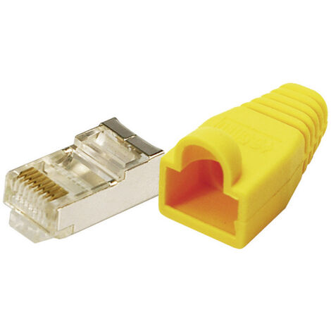 LogiLink MP0015 RJ45-Steckverbinder CAT 5e, geschirmt MP0015 Stecker, gerade  Pole: 8P8C  Gelb 100 S
